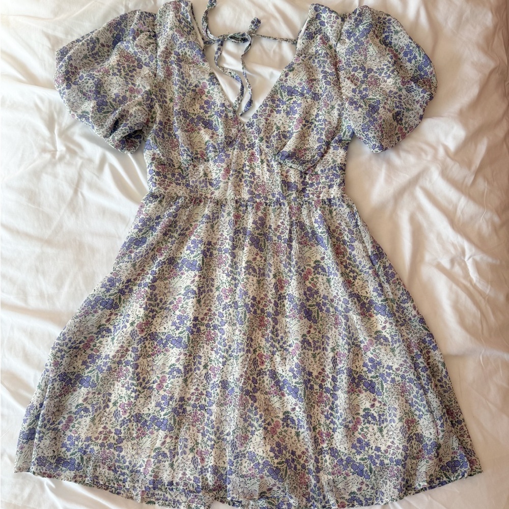 Altar’d State Purple And Pink Tatum Floral Dress Size Small